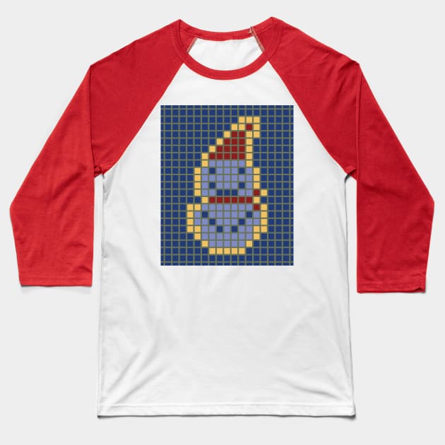 Snowman pixel art Baseball T-Shirt by SDPP